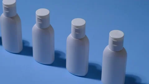 Plastic white medical jars. Video stock 143723248