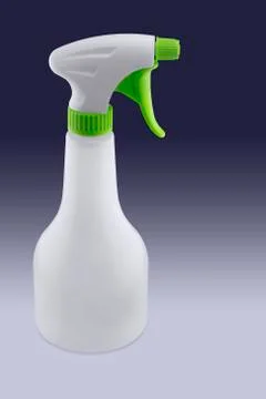 Plastic white sprayer with green elements Stock Photos