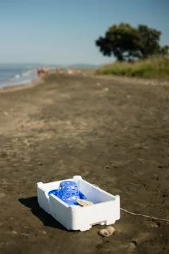 Plastic, white, styrofoam container Stock Photos