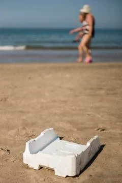 Plastic, white, styrofoam container Stock Photos