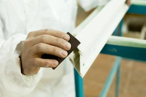 Plastic window assembly. Manufacture of plastic windows. Stock Photos