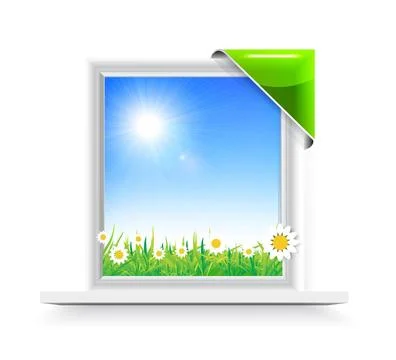 Plastic window with badge Plastic window with badge with a view of the cha... Foto stock