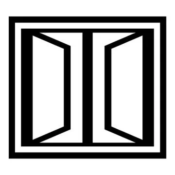 Plastic window frame icon, simple black style Ilustración de archivo