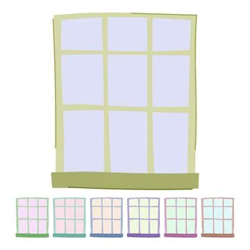 Plastic window frame vector cartoon graphic Stock Illustration