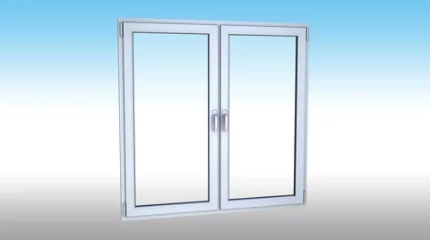 Plastic window frames, alpha matte Stock Footage 62249234