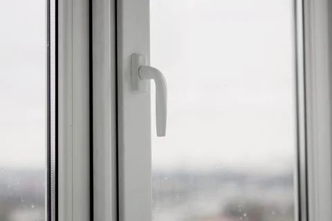 Plastic window handle Stock Photos