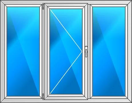 The plastic window illustration. The vector diagram. Ilustração Stock