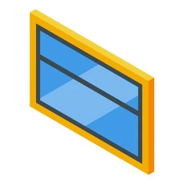 Plastic window installing showing two glass panes in isometric view Ilustración de archivo