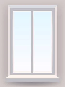 Plastic Window in interior. Vector illustration template realistic Stock Illustration
