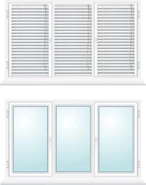 Plastic window with jalousies Stock Illustration