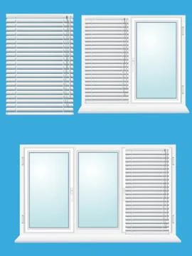 Plastic window with jalousies Stock Illustration