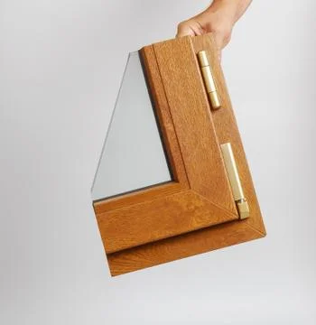 Plastic window profile. Windows section with triple glazing Fotos de archivo