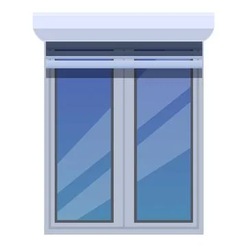 Plastic window with roller blind protecting from sunlight Ilustración de archivo