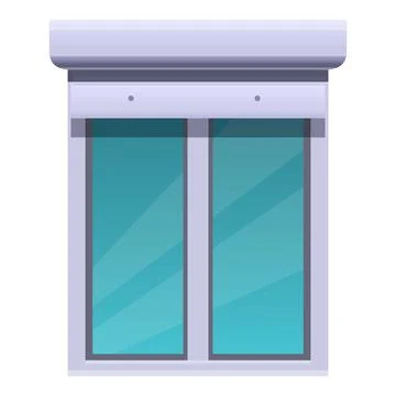 Plastic window with roller shutter protecting from sunlight Stock Illustration