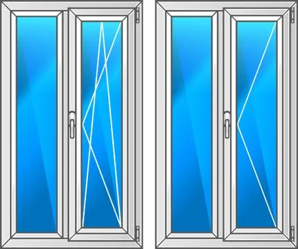 Plastic window. Scheme plastic window. Ilustração Stock