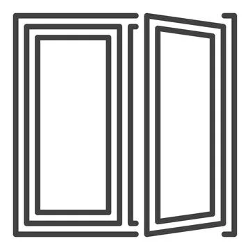 Plastic Window vector icon or symbol in outline style Ilustración de archivo