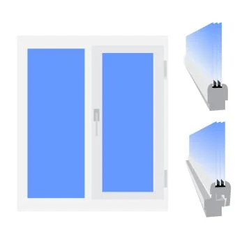 Plastic window. Vector illustration Stock Illustration