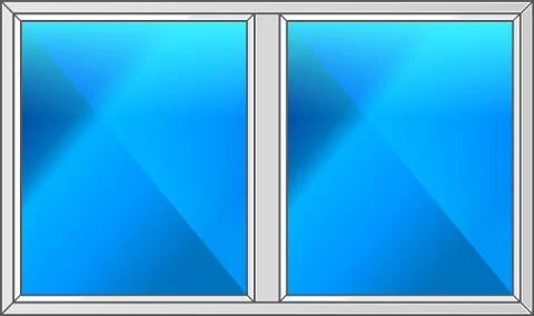 Plastic window. Vector illustration of the project. Driving. Stockillustratie