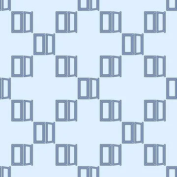 Plastic Window vector seamless pattern in outline style Ilustración de archivo
