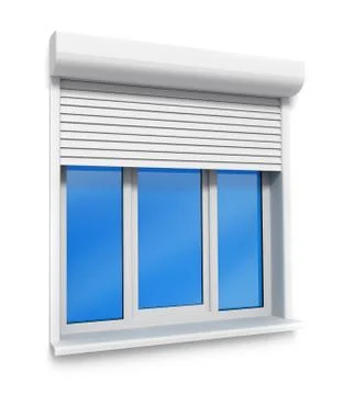 Plastic window in the wall isolated on white. Illustration. 스톡 일러스트