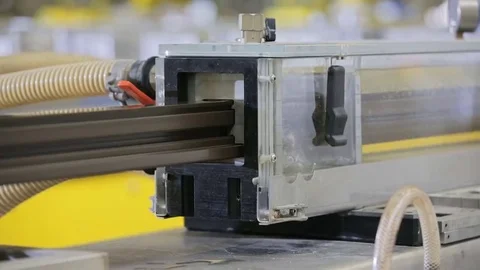 Plastic windows factory - PVC bar Stock Footage 69122589