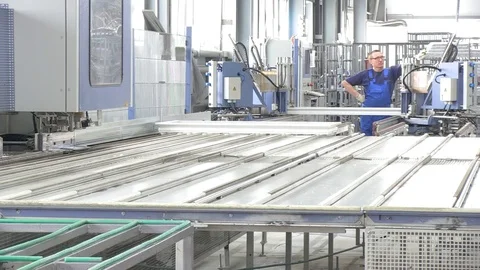 Plastic windows production Stock Footage 103373049