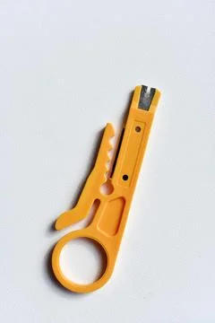 Plastic wire cutter. A tool for working with electronics. Stock Photos