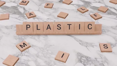 PLASTIC word written on scrabble Stock-Footage 257401443