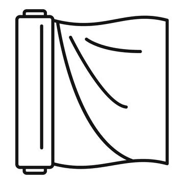 Plastic wrap roll unrolling, cling film icon Stock Illustration