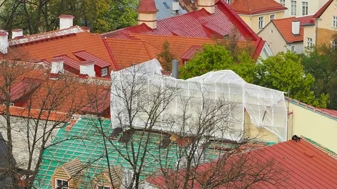 Plastic wrap in tallinn Stock Footage 130661137