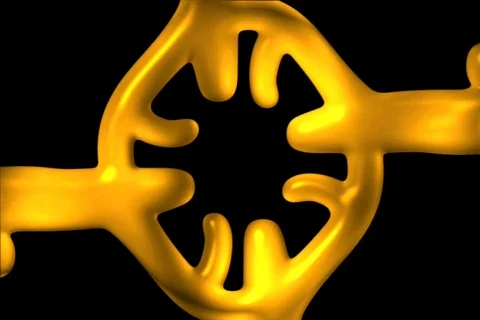 Plastic yellow blob - digital animation Stock Footage 114364