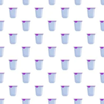 Plastic yogurt container seamless pattern background 스톡 일러스트