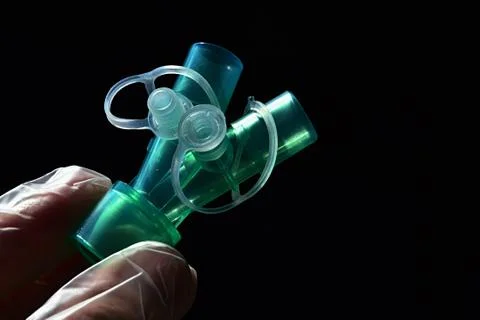 Plastic ypsilon piece of breathing system tubes connection Stock Photos
