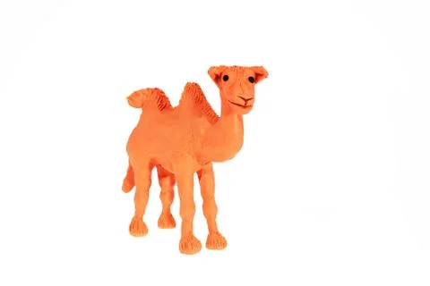 Plasticine artwork. Handmade camel. Stock Photos