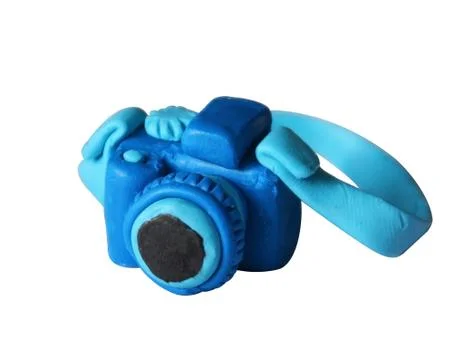 Plasticine camera blue 2 Stock Photos