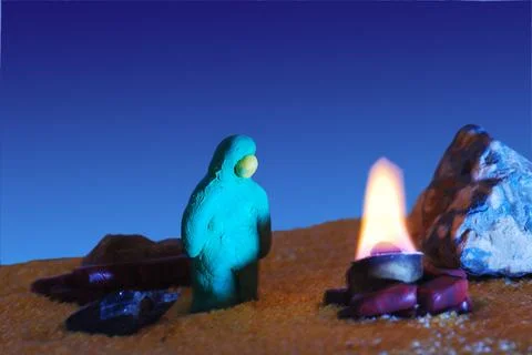 Plasticine character, astronaut Stock Photos