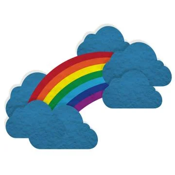Plasticine cloud and rainbow on white background, isolated Stock Illustration