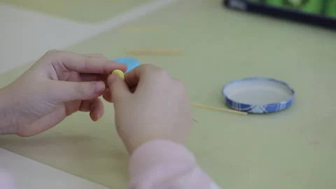 Plasticine decorative modeling, lesson, training Stock Footage 132664368