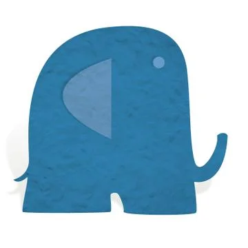 Plasticine elephant on white background Stock Illustration