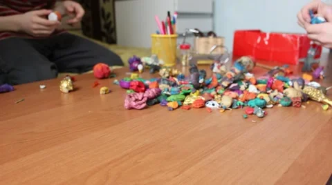 Plasticine figurines Vídeo Stock 46956561