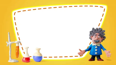 Plasticine frame with scientist, looping, alpha. Stop motion 動画素材 38124784
