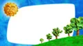 Plasticine frame with Sun and Trees, loop, alpha. Stop motion HD Footage