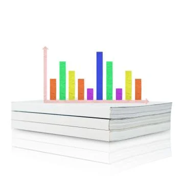 Plasticine graph stick on blank book  background, isolated Stock Illustration