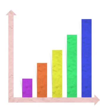 Plasticine graph stick on white background Stock Illustration