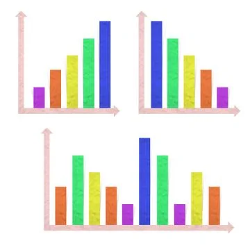 Plasticine graph stick on white background Stock Illustration