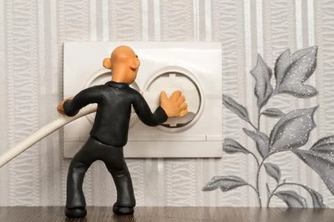 Plasticine man at the outlet Stock Photos