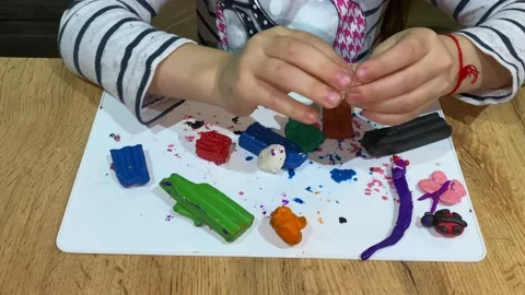 Plasticine modeling Video stock 143153969