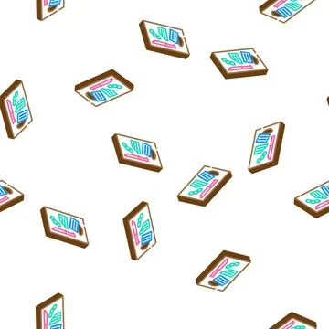 Plasticine modeling kid leisure isometric icon seamless pattern Stock Illustration