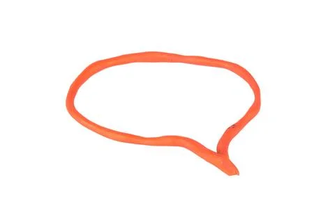 Plasticine orange Message box isolated on white background Stock Photos