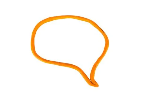 Plasticine orange Message box isolated on white background Stockfoto's